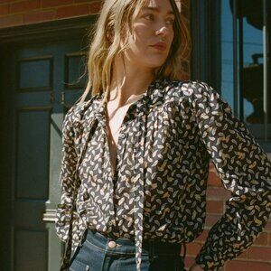 NWOT Doen Norma Top Sz M, Fern Grove Floral